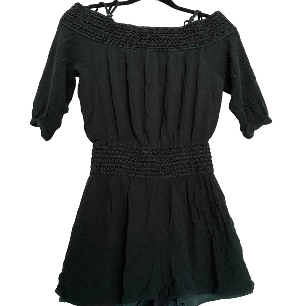 Purple Snow Green Cold Shoulder with Spaghetti Strap Shorts Romper SZ Small